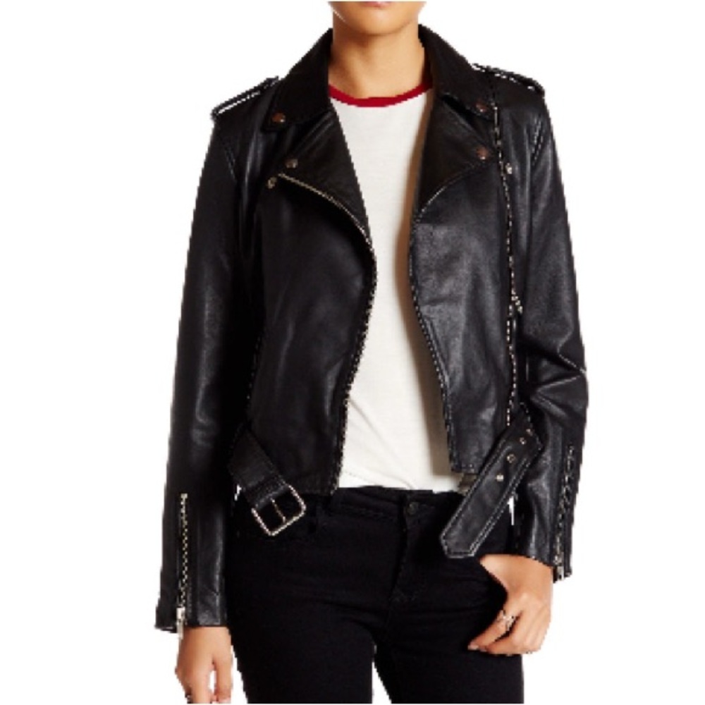 Black Leather Biker Jacket